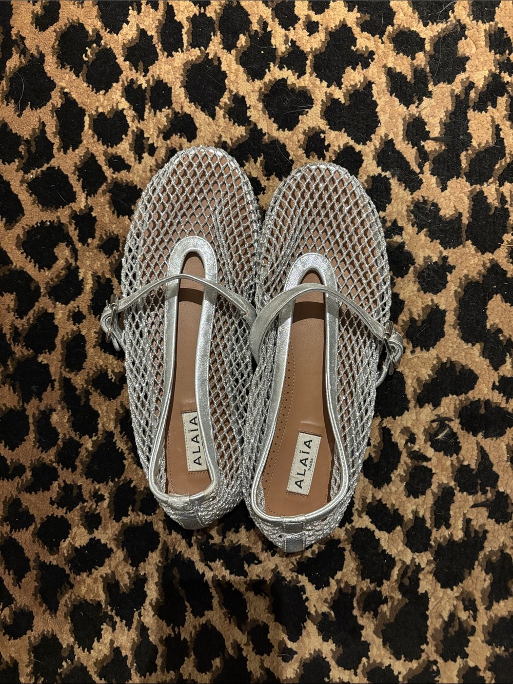 Alaïa Silver Mesh Slingback Sandals